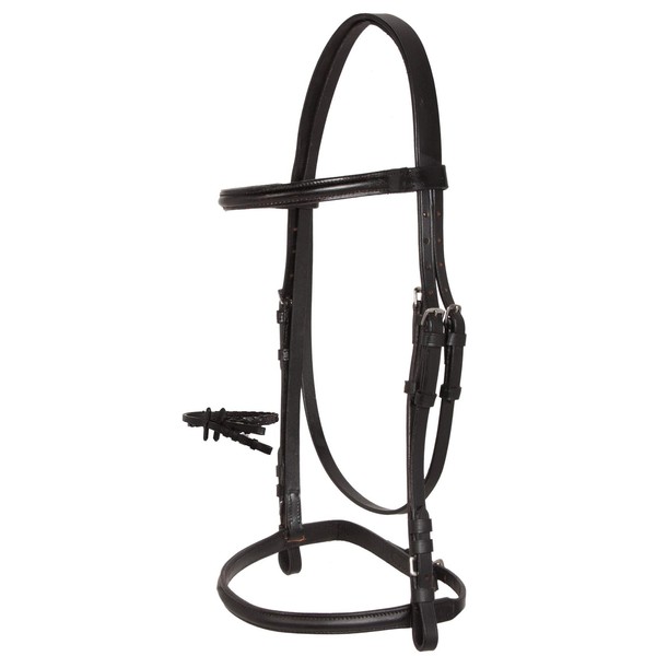 Acerugs Leather Jumping All Purpose Black Brown Raised Horse English Bridle REINS Stitched (Black)