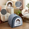 OMIVIER Cat Bed for Indoor Cats,2-in-1 Convertible Cat Bed &