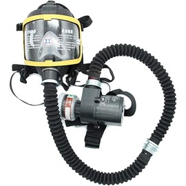 Lumirio Full Face Gas Mask, Electric Constant Flow Supplied Air Respirator, 2-Gear Adjustable Respirator Mask