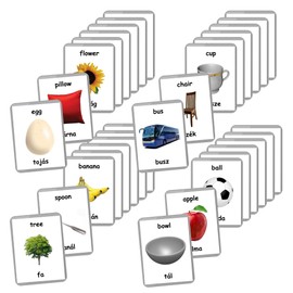 Hungarian English Bilingual Flash Cards | Learn Hungarian Language | Montessori Cards | Choose Your Set (First Words)