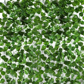 Kalolary 260FT Artificial Ivy Garland 36 Pack Scindapsus Leaf Fake Vines Plants Garland Hanging Aesthetic Plants Greenery Green Leaves for Wedding Bedroom Garden Party Office Wall Outdoor Decoration
