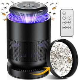 Fruit Fly Trap for Indoors, Fly Trap Indoor with Remote Control, Gnat Traps for House Indoor Mosquito Trap Fly Catcher Indoor with Suction, Bug Light and Sticky Boards (Grey)