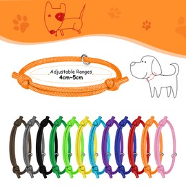 tonyg-p 12pcs Puppy ID Collars Whelping Collars Adjustable Puppy ID Bands Identification Puppy Collar for Dog Kitten Newborn Pet,Multi Coloured (S,12-20CM)