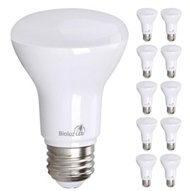 Bioluz LED 10 Pack BR20 LED Bulbs Indoor Flood Light R20 Dimmable High CRI 2700K Warm White, 50 Watt Equivalent Uses 7W, 540 Lumens UL Listed FCC RoHS Compliant