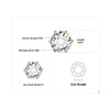 JewelryPalace Round Cut Moissanite Solitaire Stud Earrings Silver 925 Women's