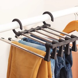 5 in1 Multi-functional Stainless-Steel Wardrobe Magic Clothes Hanger (Black)