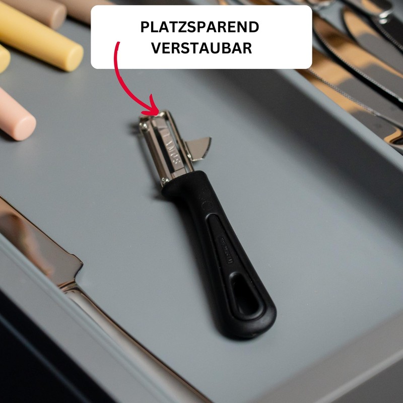 Westmark 28032270 Sparschäler Gentle für Linkshänder, PP/Edelstahl, schwarz / silber,