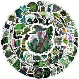 Unbranded 10pcs Green Witch Stickers- Scrapbook, Journal, DIY Crafts & Card Making