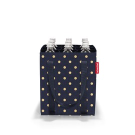 reisenthel Bottle Bag – 9 Compartments, Easy Recycling of Bottles, Carrying Straps, Colour: Metallic Dots Blue