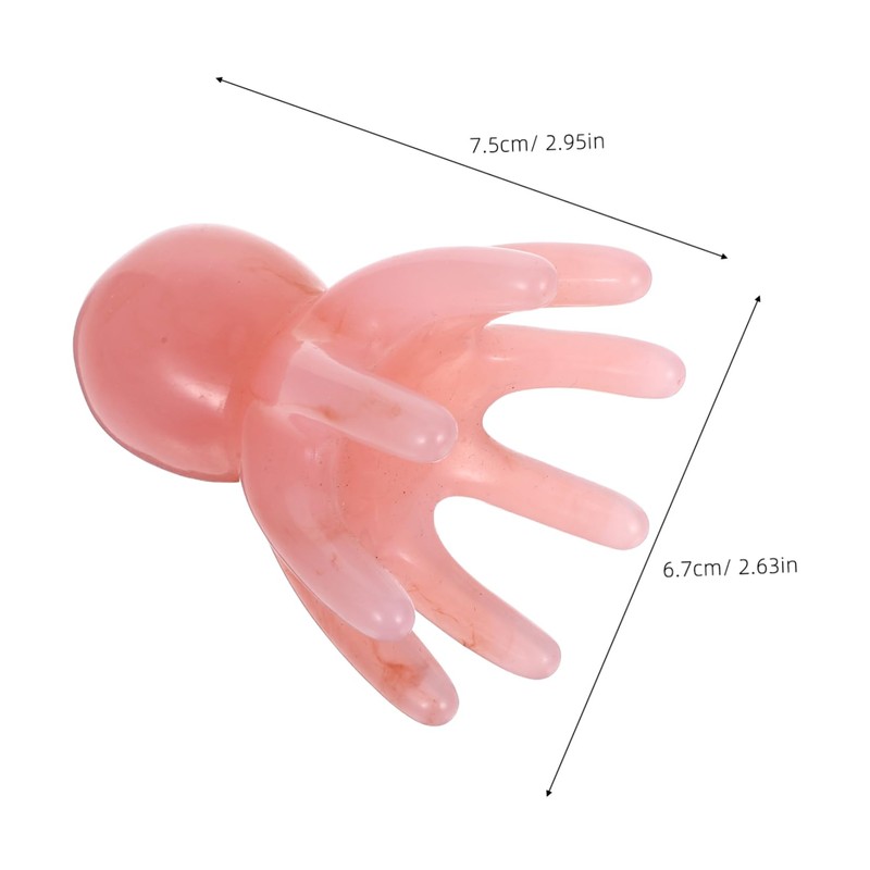 BIUDECO Octopus Scalp Massage Comb Portable Pink Finger Massager Brush