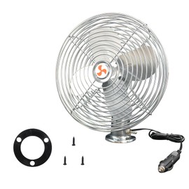 YQSIYU All-Metal Silver 6 "12V RV Car Truck Fan,Three-Way Switch, Cord Length 6FT,12 Volt RV Fan Screw Mounted in Auto Truck,RV, Camper, Trailer, Car, Buses and Boats