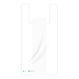 Ordi Asian Shopping Bags, Biomass, Large, Milky White, 40 Pieces, Convenience Store Bags, Take-Out, With Handles, Poly-Bag, Handbag, 25% Plant-Derived Material, 10% Recycled Plastic