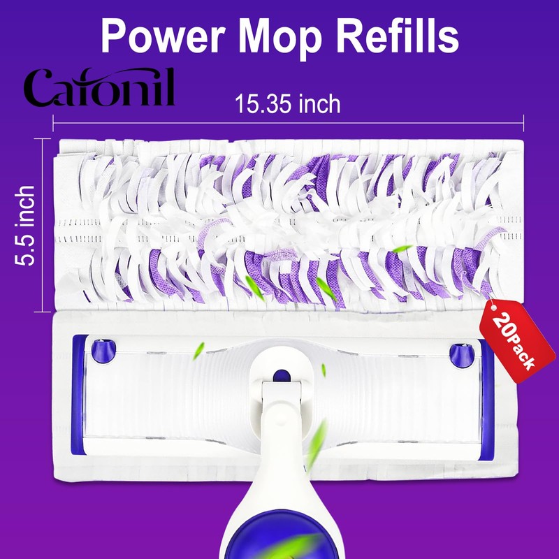 20 Pack Disposable Power Mop Pads for Swiffer Power Mop