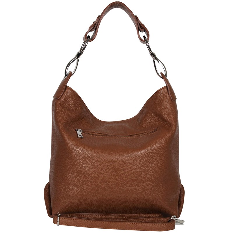 AmbraModa GL033 Women's Genuine Leather Handbag Shoulder Bag - Brown