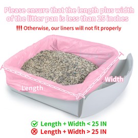40 Count Cat Litter Box Liners for Automatic Cat Litter Box and Litter-Robot 4/3, Heavy-Duty, Extra Thick, Pink