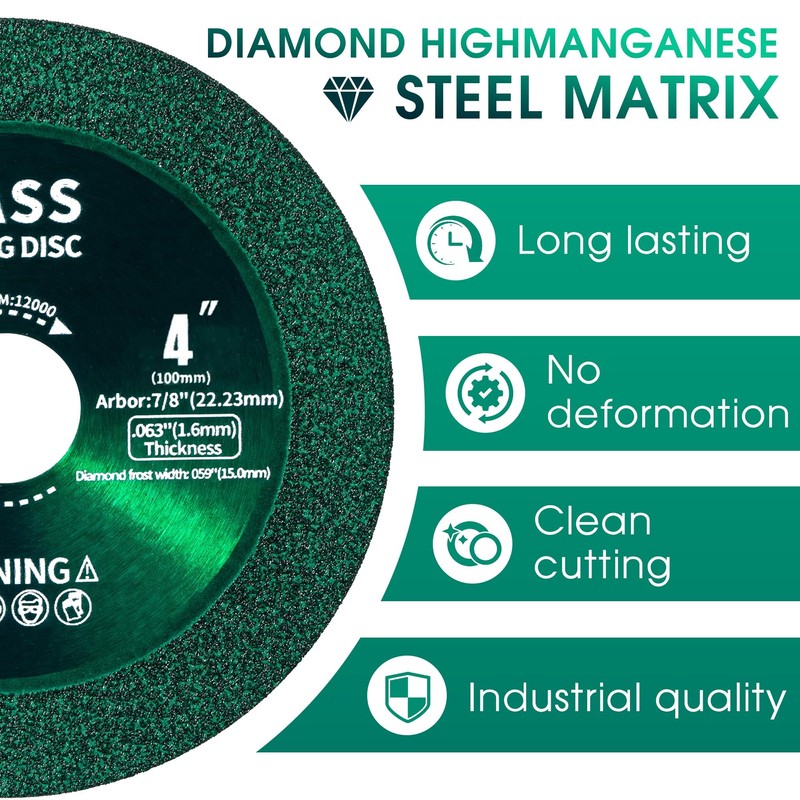 Taoskai 5 Pack 4 inch Glass Cutting Disc for Angle