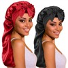 Women's Ribbon Sleep and Beauty Hair Cap Care Black 4ea