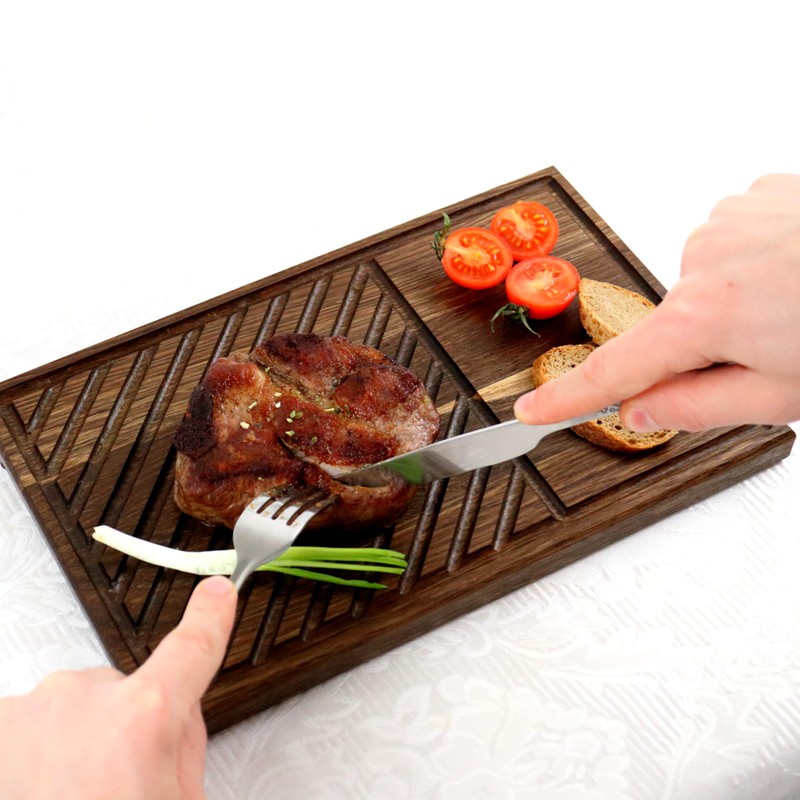 B4K® Oak Steak Board - Serving Board for Steak &