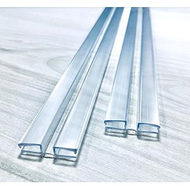 DistinctAndUnique Clear PVC H-Style Living Hinge for 3/16" (4.5mm) or 1/8" (3mm) Material: Flexible Friction Dependent System for Plexiglass, Acrylic & More (12 inch, 2 Pack)