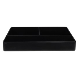 DOITOOL Coffee Station Organizer Coffee Bar Box Countertop Sugar Holder Tea Bags Storage Bin 3 Compartment Breakroom Coffee Condiment Organizer Sugar Sweetener Caddy for Hotel Restaurant Black