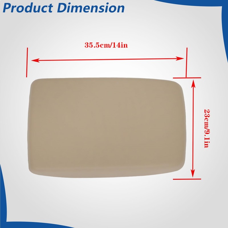 WFLNHB Beige Tan Center Console Lid Armrest Cover Replacement for