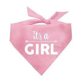 It's A Girl Gender Reveal/Baby Announcement Dog Bandana (Baby Pink, OS 423)
