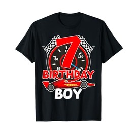 Birthday Boy 7 Years Race Car 7th Birthday Racing Car Driver T-Shirt