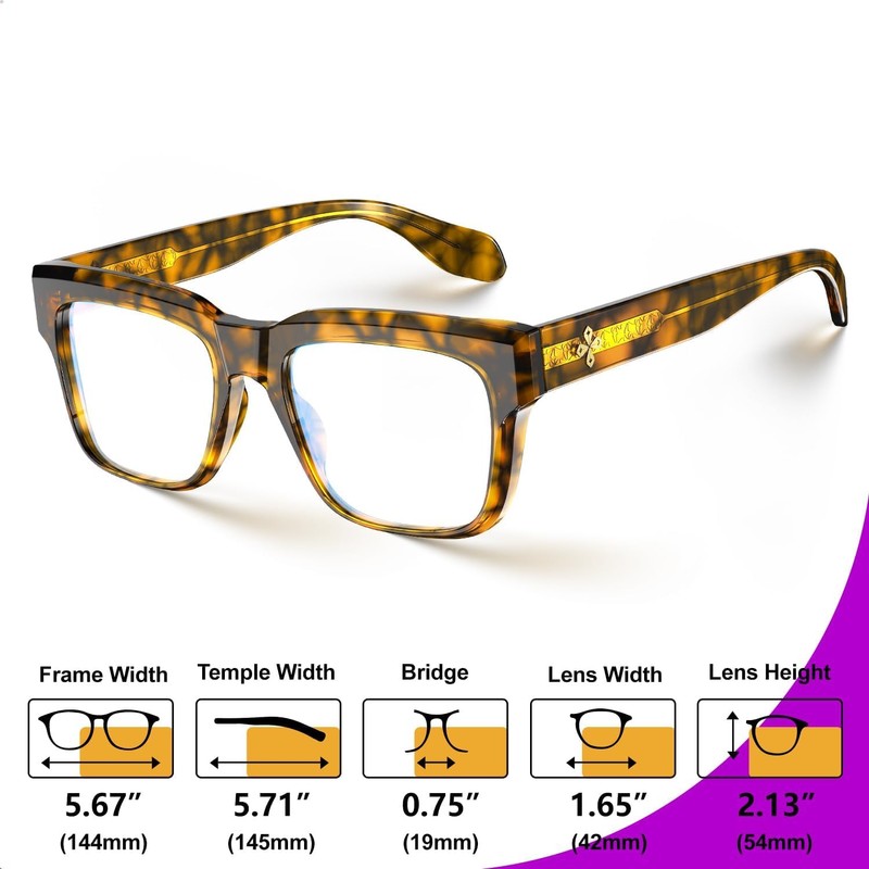 VISOONE TR90 Square Blue Light Blocking Glasses Fashion Computer Eyewear