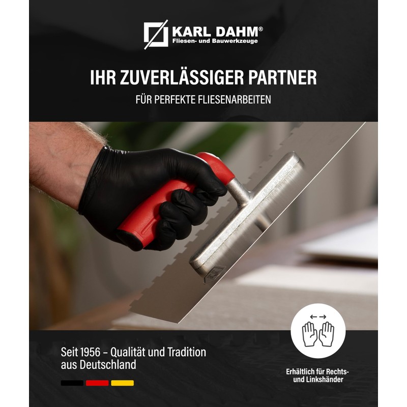 Karl Dahm Soft Grip Toothed Trowel 10 mm for Left-Handed