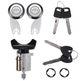 Hihaha NO.C42150 Car Ignition Switch Lock Cylinder Front Door Lock Cylinder w/Key for Ford F150 F250 F350 Pickup 1992-1995 / Ignition Lock Cylinder Starter/Left Right Door Lock / 1 Set