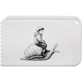 Azeeda 'Boy Riding Snail' Plastic Ice Scraper (IC00038663)