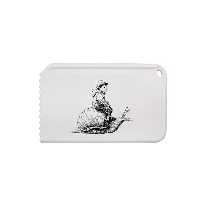 Azeeda 'Boy Riding Snail' Plastic Ice Scraper (IC00038663)