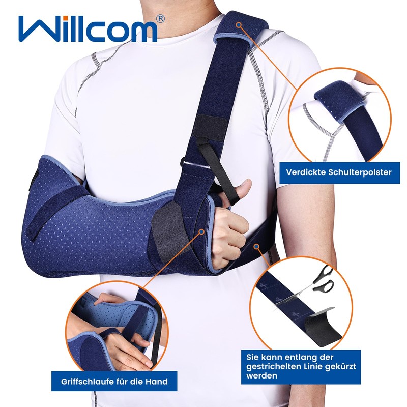 Willcom Arm Sling Shoulder, Medical Arm Strap for Men and