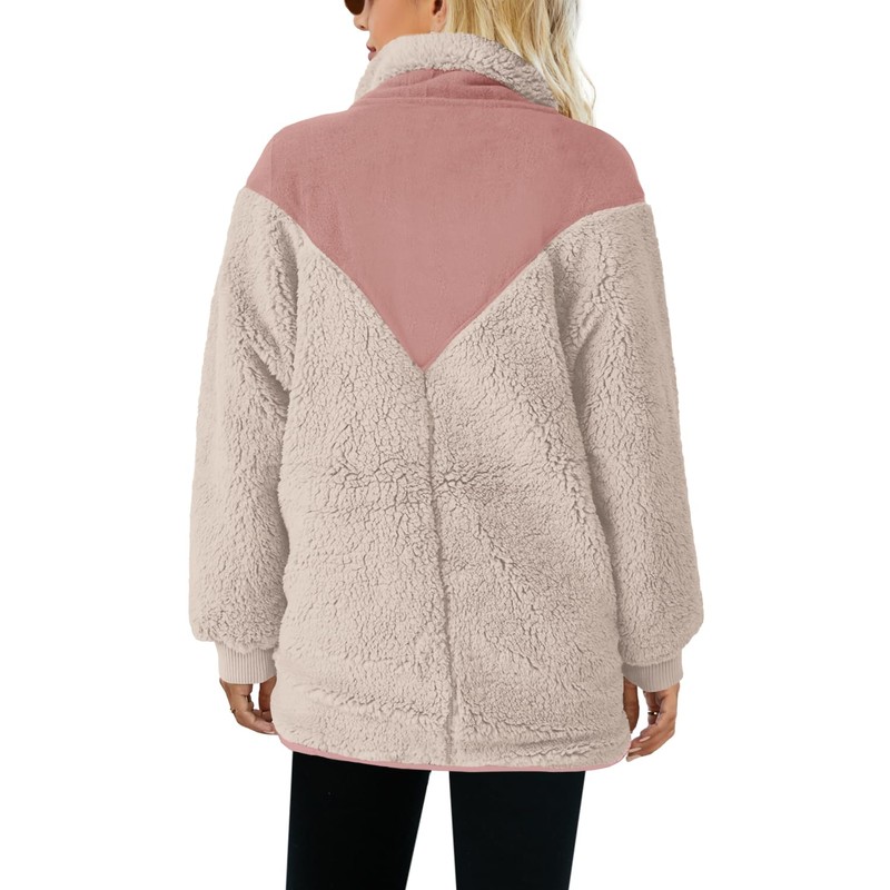 Panadila Womens Fuzzy Fleece Pullover Oversized Sherpa Sweatshirt with Pockets