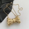 YJKIS Mini Women Metallic Bow Evening Clutch Bowknot Metal Handbag