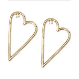 Lucky Brand $25 Lucky Brand  Gold Tone 1-2/5” Heart Drop Earrings Q63