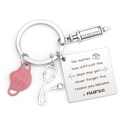 QONCV Nurse Gifts, Best Vet Veterinary Dental Nurses Day Week Keyring Thank You Appreciation Graduation Birthday Christmas Valentines Gifts for Women Ideas