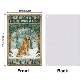 SUPERDANT Dog Metal Tin Sign Golden Retrievers Tin Sign a Girl Loved Golden Retrievers Metal Signs Vintage Signs and Plaque Dog Metal Wall Art for Man Cave Girl's Room Decor Dog Lover's Gift