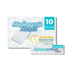 Akopla - MAGIESPONJA Borrador de Manchas, Esponja mágica. Elimina rayones y Manchas de Superficies Solo con Agua