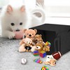 Kiswleon Dog Toy Box,Felt Stuff Storage Baskets with Designed Metal