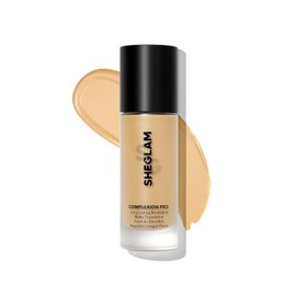 SHEGLAM- Base de maquillaje líquida mate de cobertura total, de larga duración, resistente al agua y con efecto brillante - Butterscotch