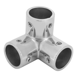 Yuecoom Pipe Fitting, 3-Way Tube Connector, 3-Way Stainless Steel Corner Pipe Fitting, 1 Inch Stainless Steel Tube Connector Side Outlet Elbow for Pipe Maintenance