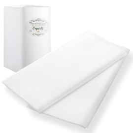 Exquisitas servilletas de papel blanco de 100 unidades, estilo clásico, como lino, toallas de mano desechables para bodas, fiestas y más, medidas 30,5 x 43,1 cm
