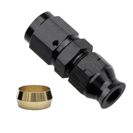 KRD PERFORMANCE 6AN Female Flare to 5/16" (7.9mm) OD Fuel Hardline Tube Adapter Fitting Aluminum Black