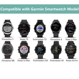 Strap Fastener Keepers Loop (Pack of 5) Compatible with Garmin Fenix 7S 6S 5S/Vivoactive 3 4/Venu 2 Plus/Venu Sq/Vivomove HR/Vivomove/Forerunner 645 245 45 45s 55 158 Smartwatch Bands