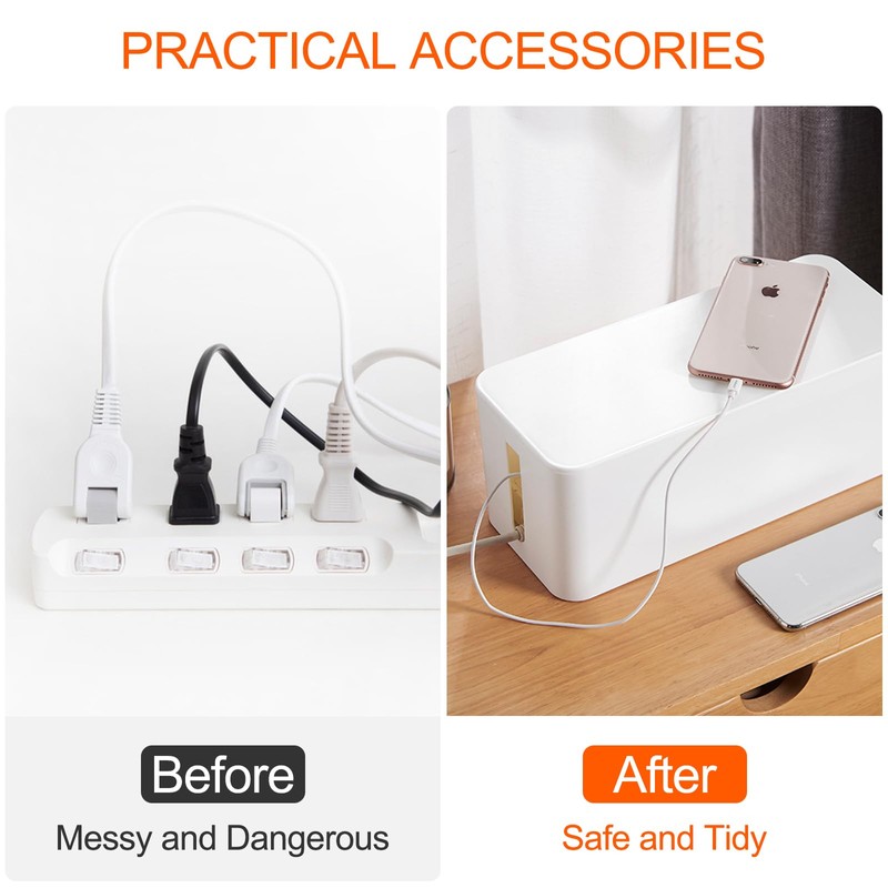 Relota Pack of 2 Cable Box, Cable Management Box with