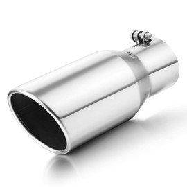 A-KARCK Exhaust Tip 3.5 Inch Inlet, 3.5” Inlet 5" Outlet 12" Long Stainless Steel Polished Finish Tailpipe Tip, Bolt On Design