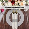 Germiwipe 2500 Pcs Gray Napkin Bands,Paper Napkin Rings Self-Adhesive,Silverware Wraps