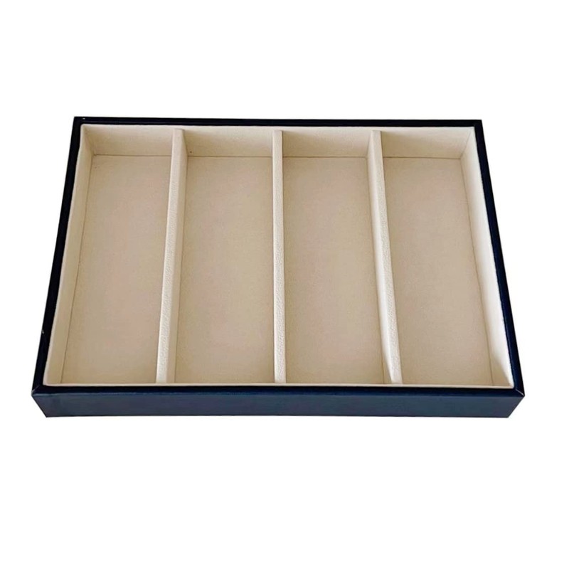 Premium Quality Sunglasses Eyewear 4-Slot Tray Organizer Display Dark Blue