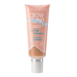 Renova| Maquillaje Liquido Glow H2O, Tono Soleado, Con Ácido Hialurónico, FPS 18
